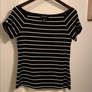 WHBM Off the shoulder stripped top.